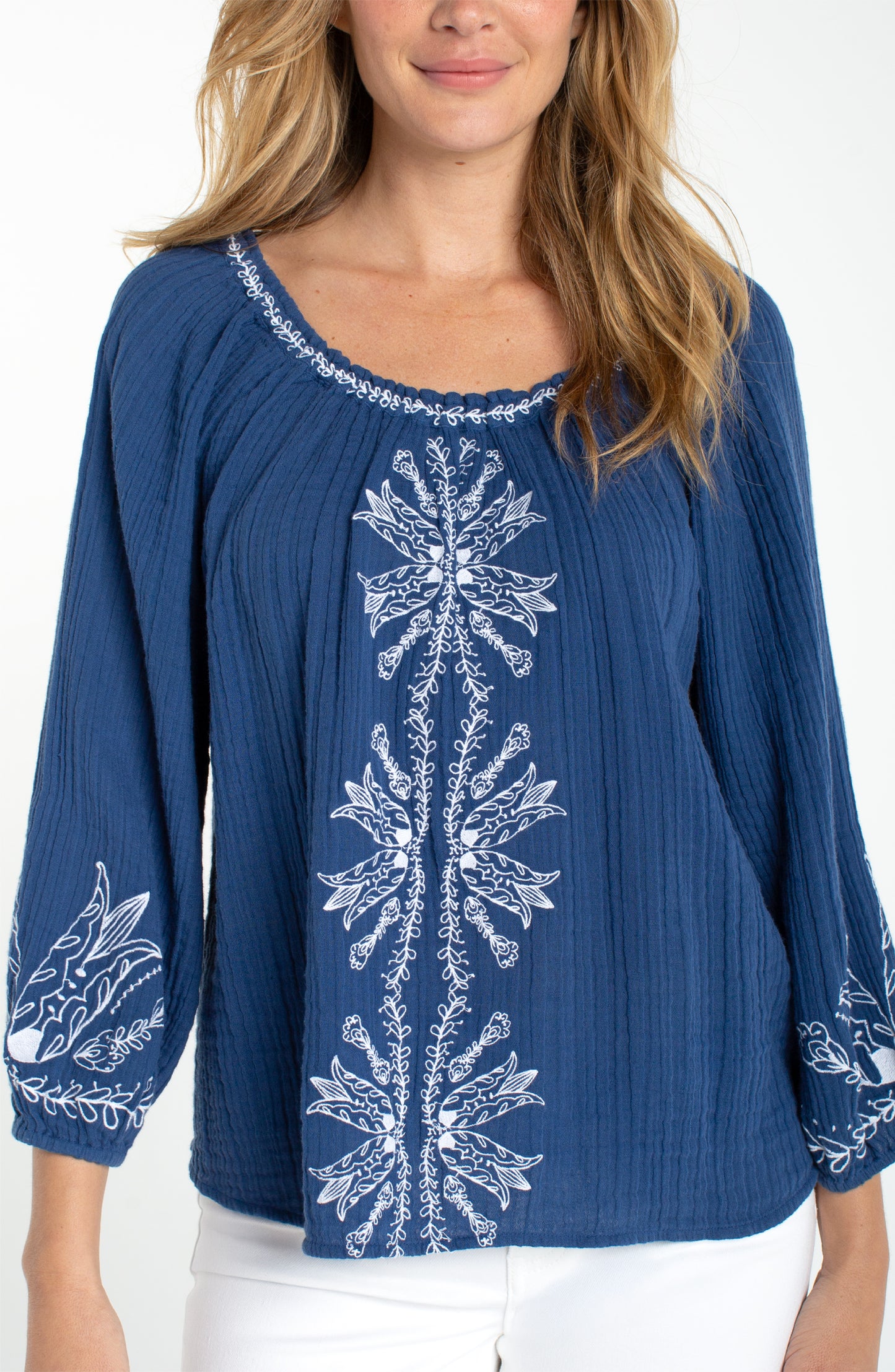 3/4 Sleeve Woven Top