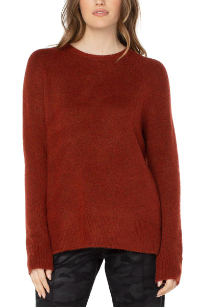 Raglan Sweater with Side Slits