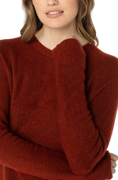 Raglan Sweater with Side Slits