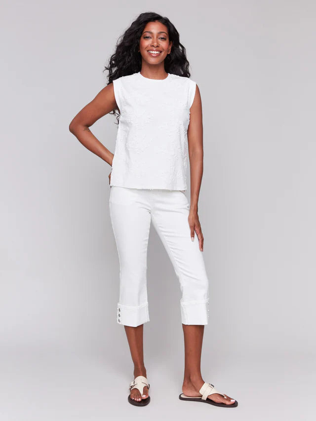 Embroidered Sleeveless Top