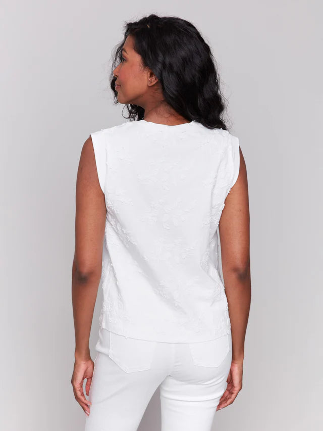 Embroidered Sleeveless Top