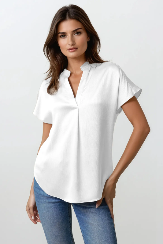 Drop Shoulder Crinkle Blouse