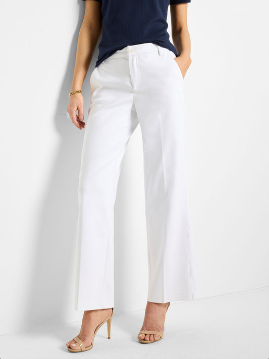 Seasonless Cotton Wide-Leg Trousers
