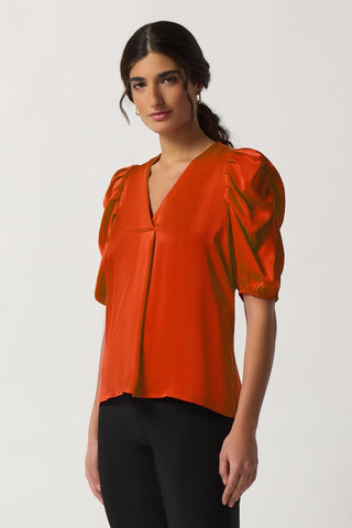 Puff Sleeve Satin Top