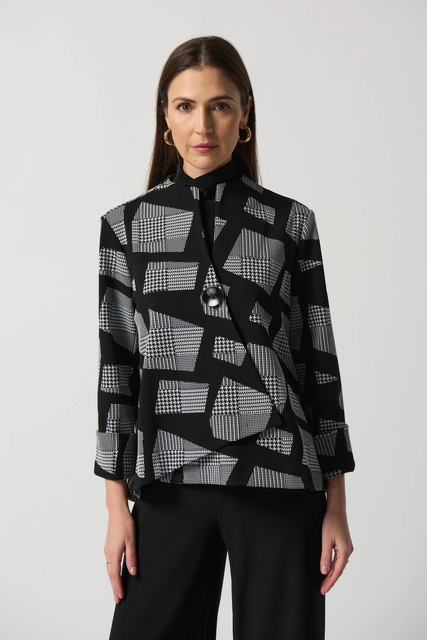Abstract Knit Swing Jacket