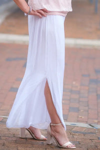 Eva Silk Side Slit Pant