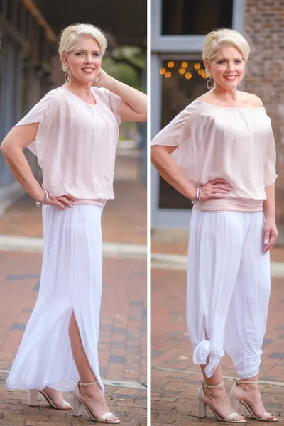 Eva Silk Side Slit Pant