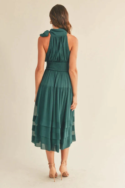 Aurora High Neck Chiffon Maxi Dress