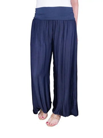 Mercedes Fold Over Waist Silk Pant