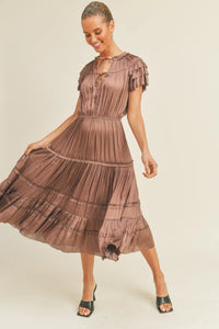 Kianna Short Sleeve Ruffle Dress