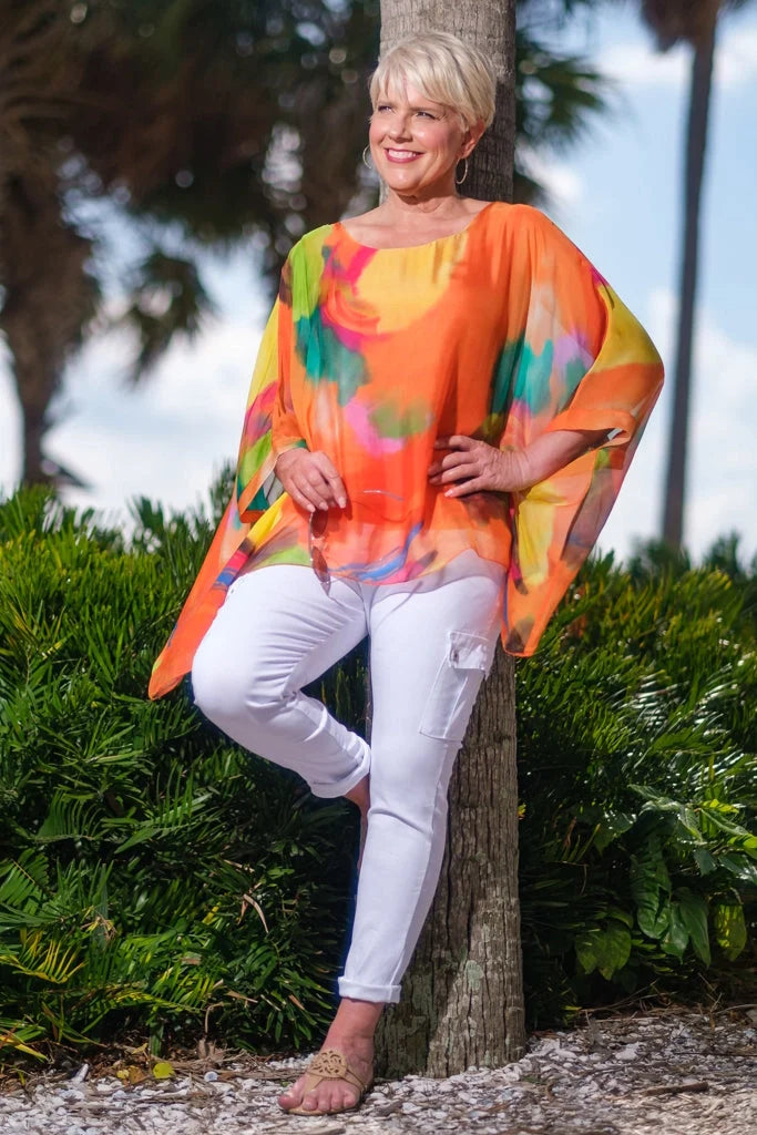 Sofia Sunrise Silk Kaftan