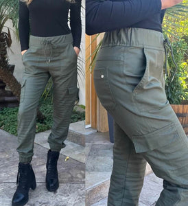 Gaya Cargo Green Solid Pant
