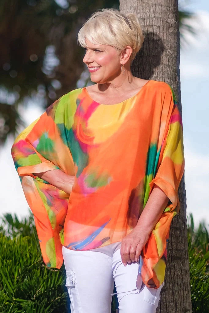 Sofia Sunrise Silk Kaftan