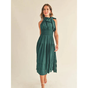Aurora High Neck Chiffon Maxi Dress