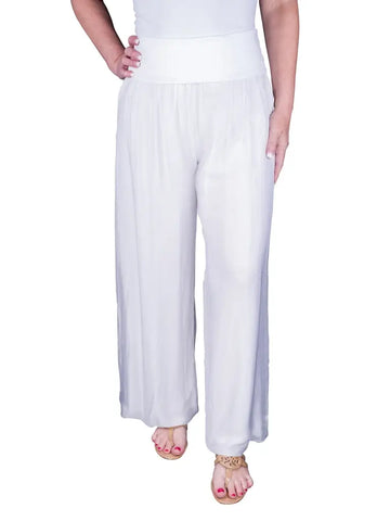 Mercedes Fold Over Waist Silk Pant