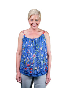 Maria Silk Embroidered Garden Cami