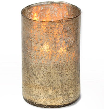 Matte Gold Hurricane Candle - Red Currant